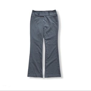 Gray Trousers Flare Pants with Black Buttons